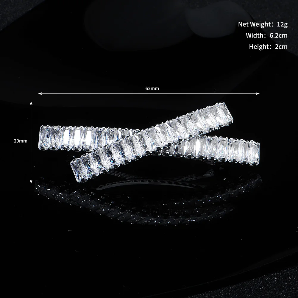 Mode Haarspange Zirkonia Blatt Haarspangen für Frauen Zubehör Braut Hochzeit Haarschmuck Party Braut Kopfschmuck – Detail 6