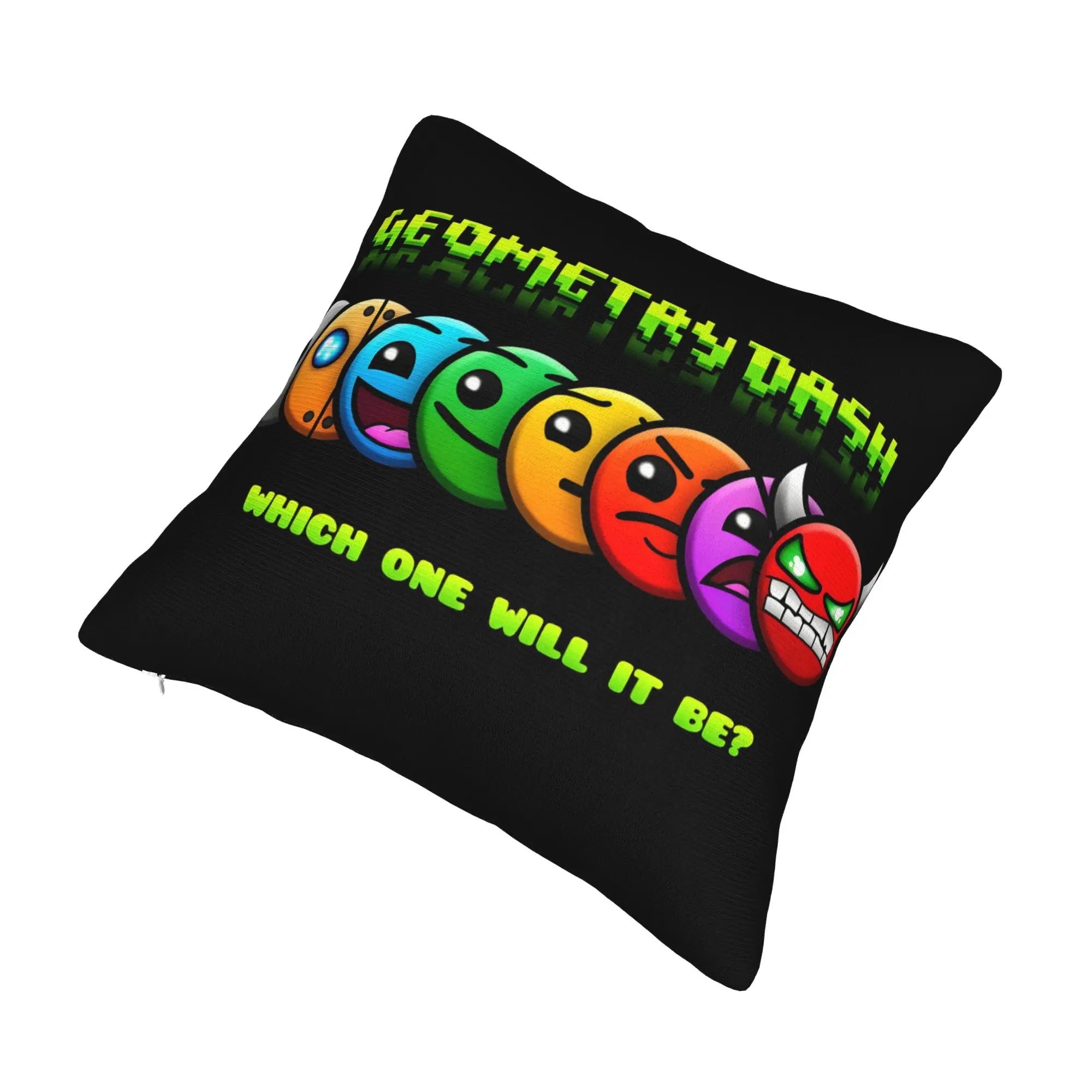 Luxury Demon Faces Game  Cushion Cover 45x45cm Velvet Geometry Dash  Pillow Case for Car Square Pillowcase Home Decor