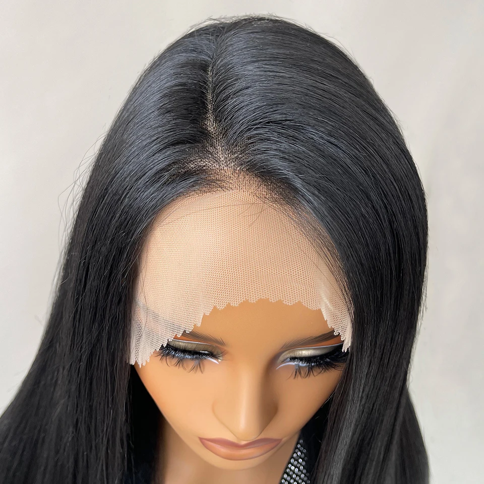 13x6 Synthetische Lace Front Perücken 30 Zoll Lange Gerade Blonde Perücke Für Schwarze Frauen Natürliche Ombre Braun Cosplay Highlight Spitze Perücke – Detail 6