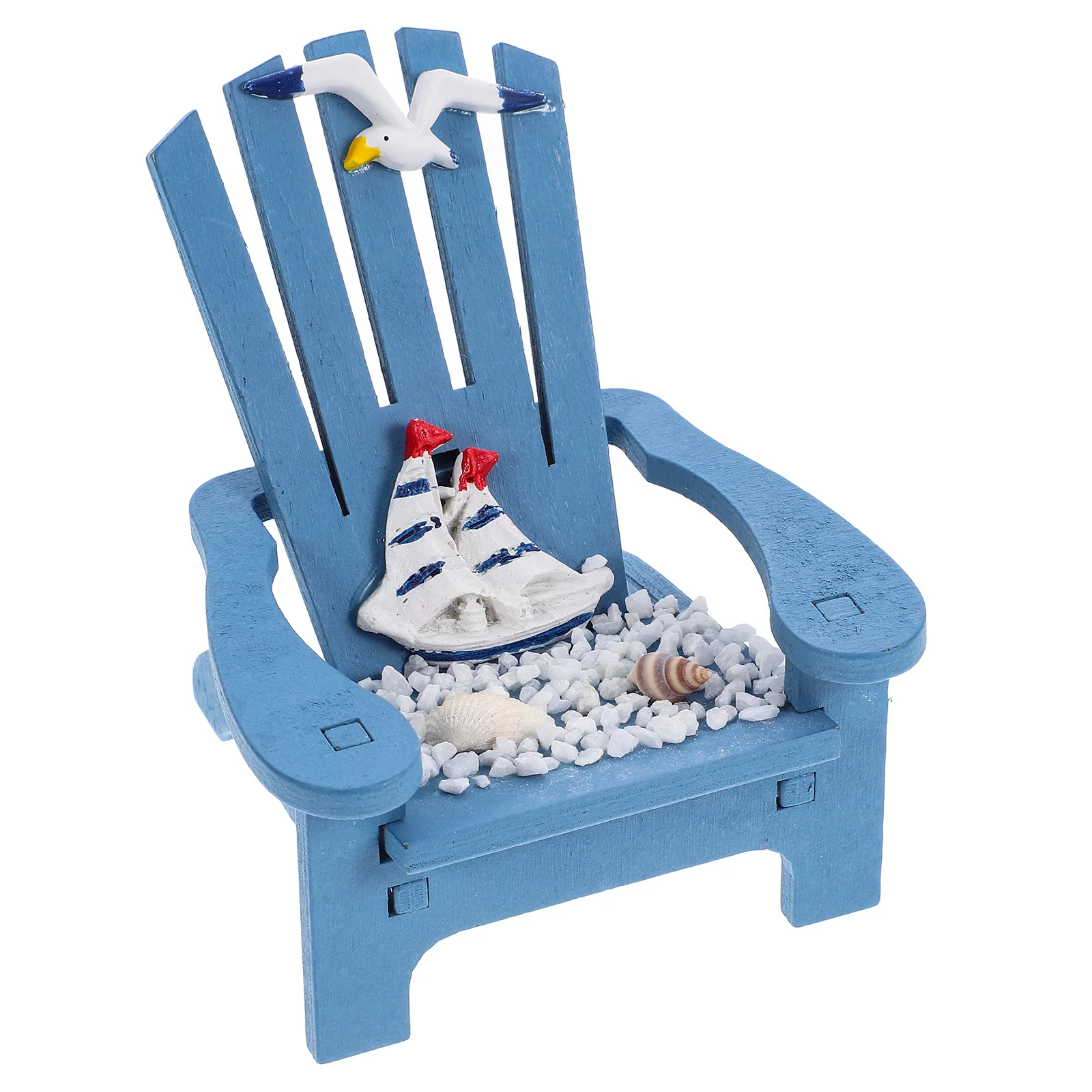 

RORPOIR Miniature Chair Dollhouse Furniture Nautical Beach Decor Wooden Model Cake Decoration Mini House Ornament