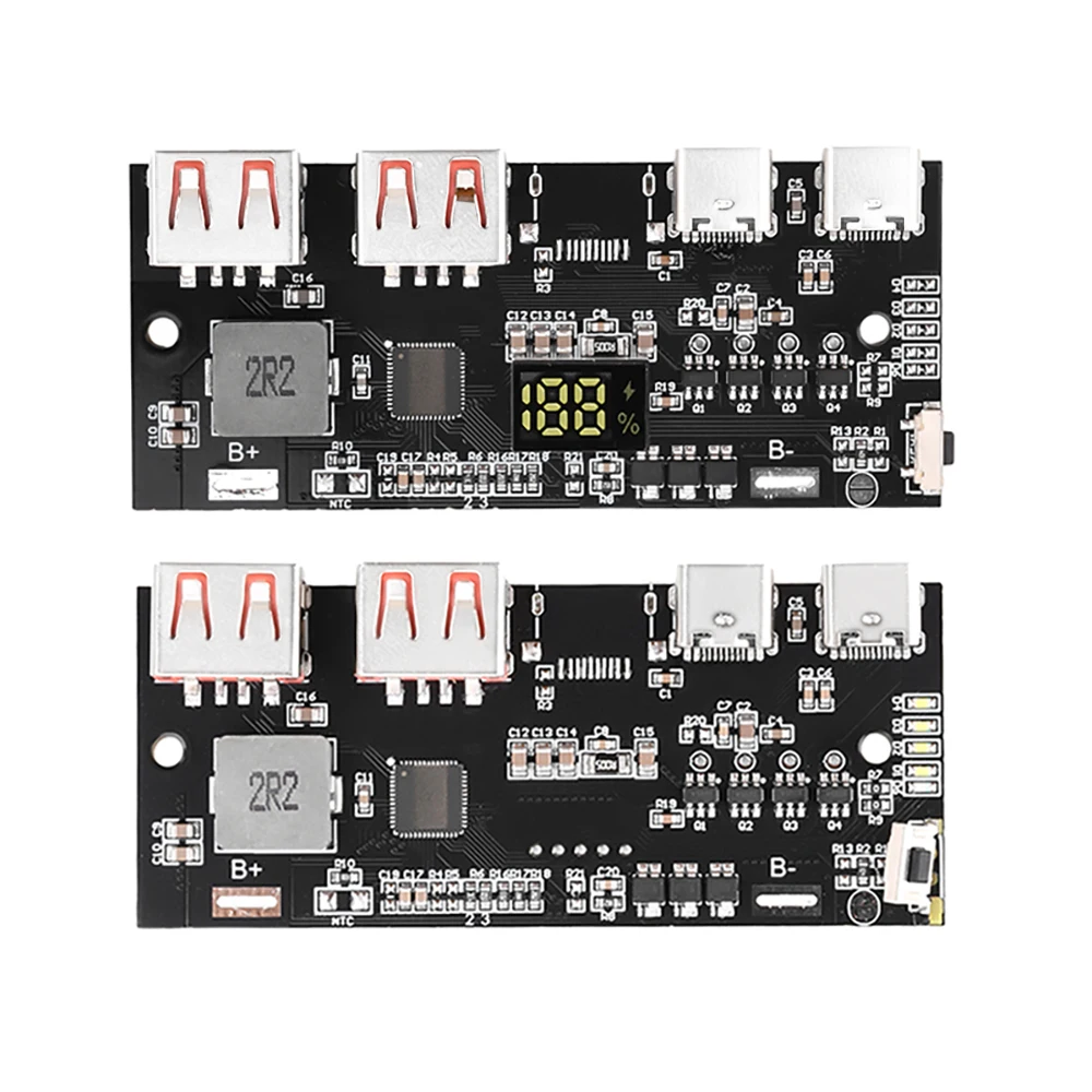 QC2.0/3.0/4.0 PD2.0/3.0/PPS Dual USB 22.5W Type-C USB Mobile Power Bank 18650 Moduł ładowania Płytka drukowana szybkiego ładowania