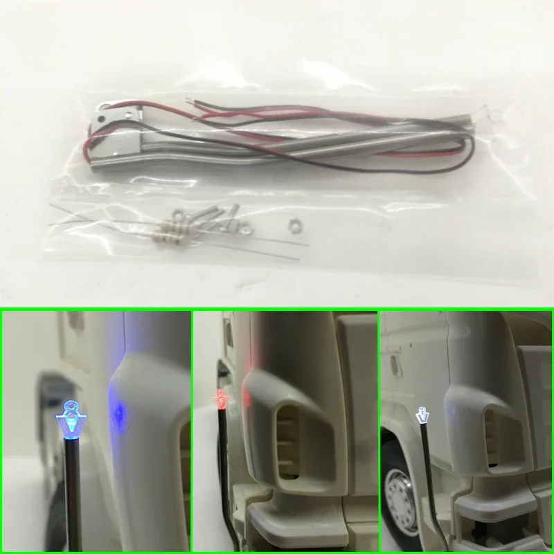 

Metal Side Pole Lights V8 Lamps for 1/14 Tamiya RC Truck Scania R620 R730 56323 Diy Parts