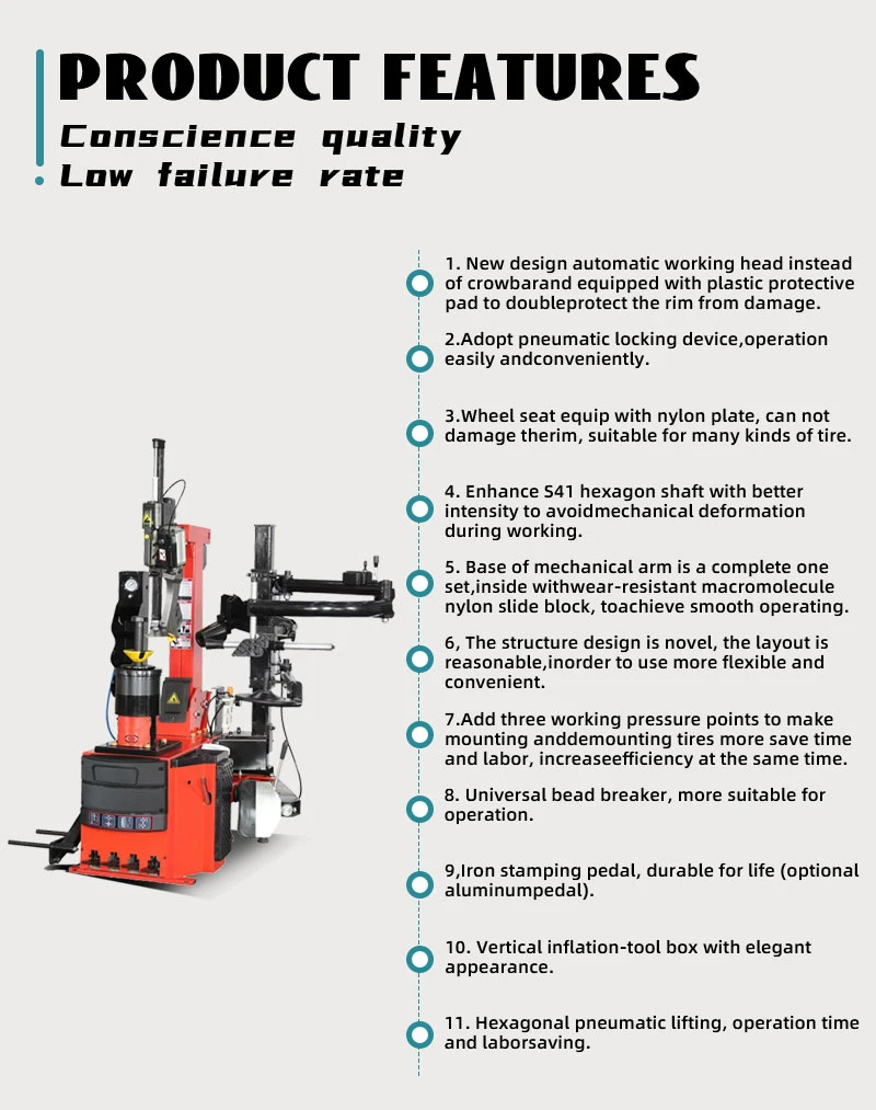 Hot Sale Car Tire Repair Equipment Tyre Changer Full Automatic 24“ Rim Tire Mounting Machine