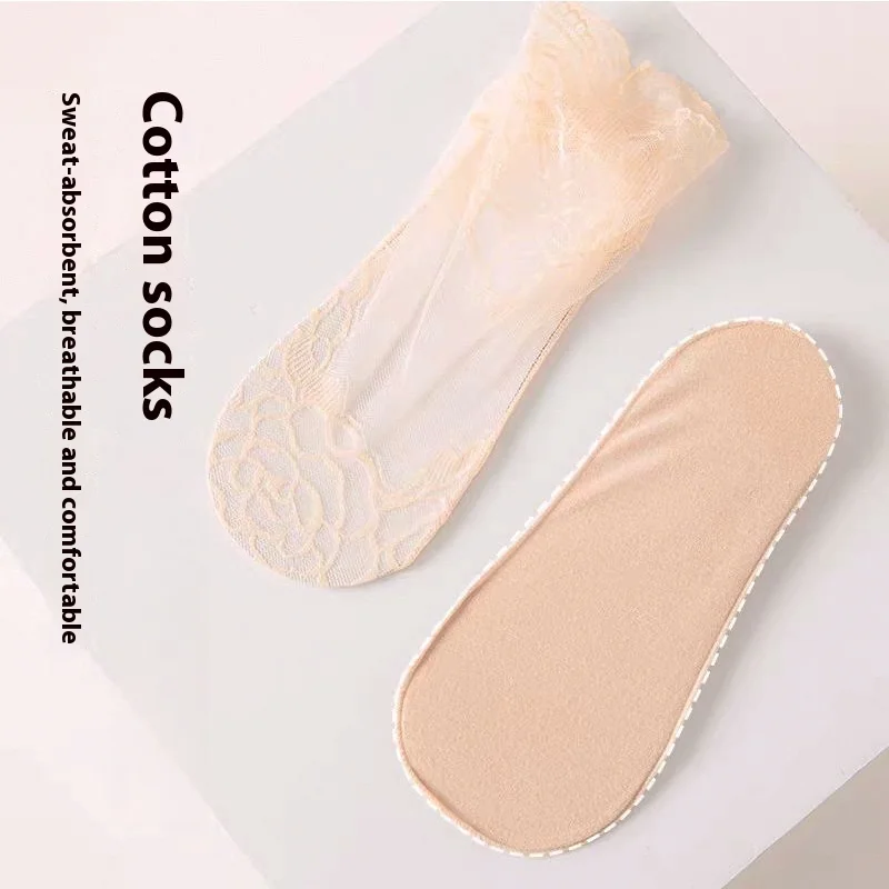 고품질 패션 Vintag 코튼 여성 레이스 양말 투명 여름 꽃 레이디 소녀 여성을위한 얇은 짧은 양말 Dropshipping