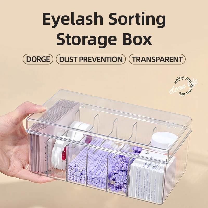 Transparent Eyelash Beauty Organizer Display Rack Makeup Cotton Swabs Storage Box for Grafting Lash Eyelash Extension Supplies