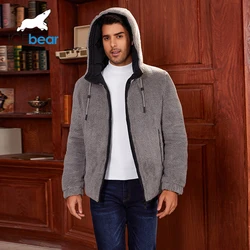 Icebear Men's New Winter 2024 Jacket Cropped Cotton Jacket Reversible Polar Fleece Jacket MWD4966I