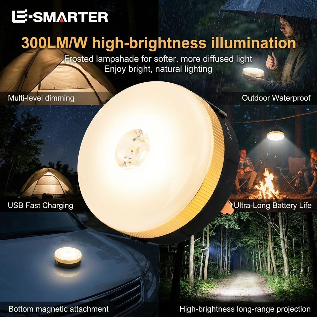 Outdoor Camping Multi-Function Charging Tent Light LED Flashlight Emergency Magnetic Absorption Lighting Waterproof Camping Lamp