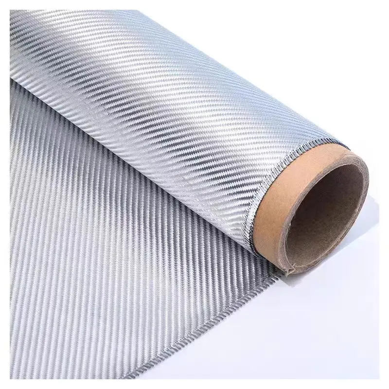 

3k 240gsm Plating bright Silver Glass fiber fabric Fiber Cloth Fabric 2x2 Twill 1m width Commercial Grade 30cm/50cm lengh