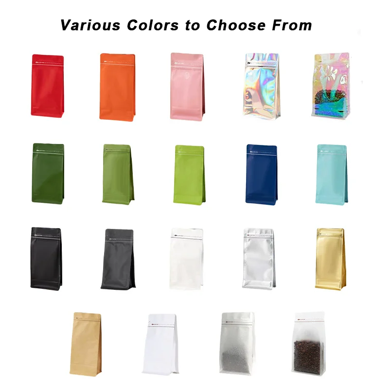 Aluminum Foil Stand-up Pouches For Coffee Bean Packaging Bags Custom Eight-Sided Sealed Tea & Food Packaging Bags with Zippers - view 6