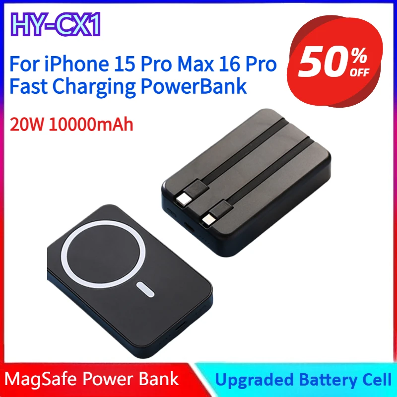 

New 20W 10000mAh Power Bank Magnetic Portable Wireless Fast Charging PowerBank for Magsafe for iPhone 15 Pro Max 16 Pro