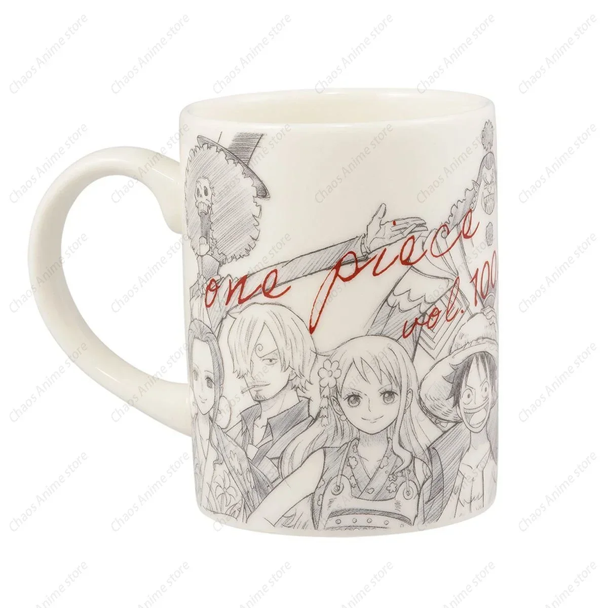 Bandai Anime One Piece Creative 100th Volume Anniversary Cartoon Commemorative Mug Banpresto Ceramic Kawaii Coffee Milk Tea Cup