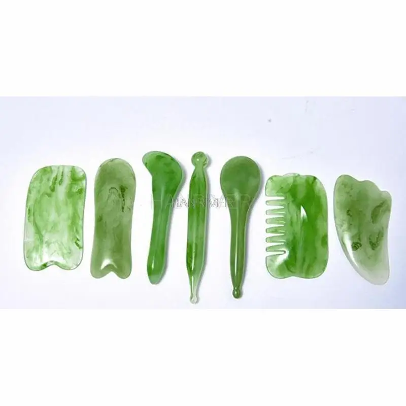 مجموعة لوح غوا شا، مناسبة للضغط الإبري لكامل الجسم، استرخاء العضلات، جمال الوجه، والرفع. أداة يجب اقتناؤها لـ gu