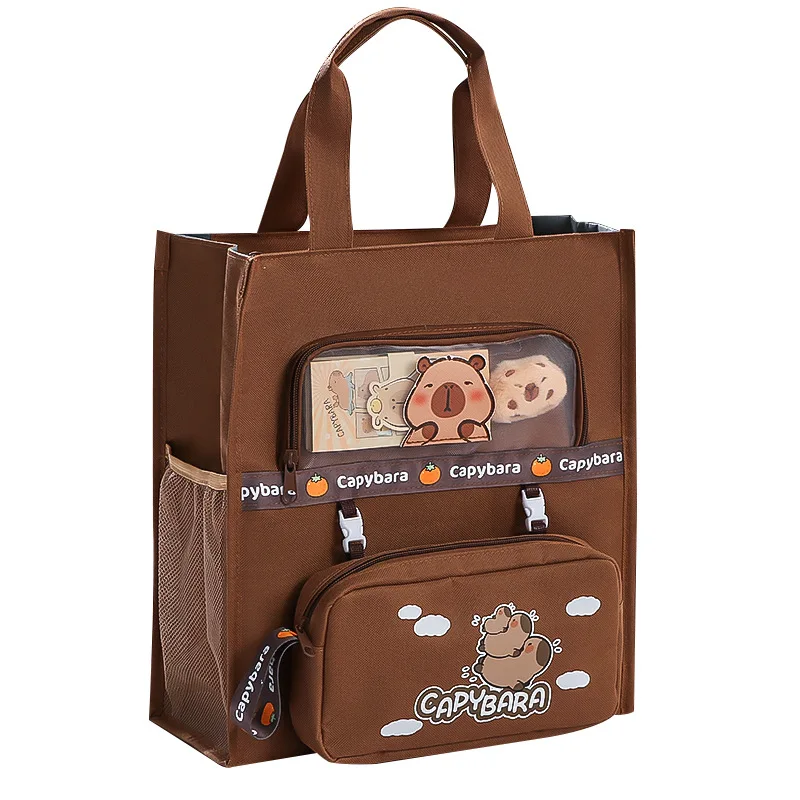 حقيبة إضافية، حقيبة أقلام، حقيبة تخزين قماشية، مؤسسة تدريب، صندوق قرطاسية كيبارابا من القماش البسيط #6