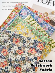 vintage pastoral small floral printed retro cotton poplin fabrics for sewing doll dress quilted bedding textiles cloth by meters