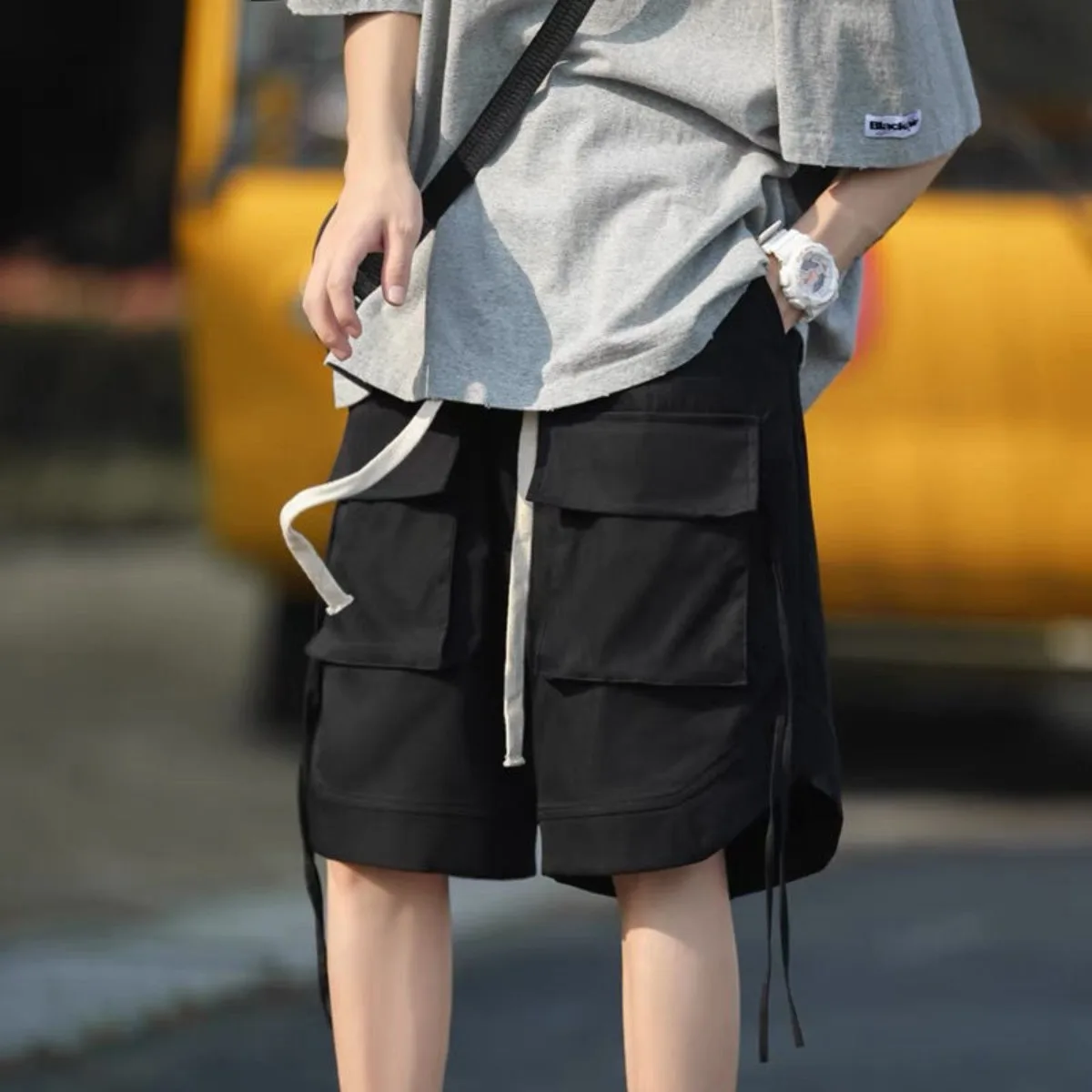 

Men Summer New Casual Vintage Classic Hip Hop Cargo Shorts Men Multi Pocket Bermuda Beach Shorts Outwear Solid Jogger Shorts