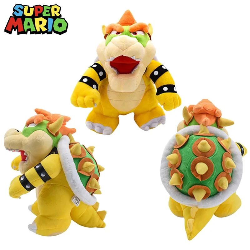 26.5cm Super Mario Plush Dolls Bowser Anime Figures Game Peripherals Soft Stuffed Animals Kids Gifts Decoration