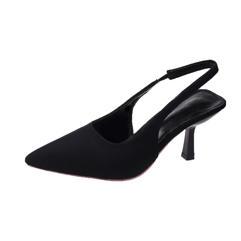 Sandales à Talons Hauts et Fins pour Femme, Chaussures Pointues Classiques, Grandes, Style Français, Mode Européenne et Américaine, Nouvelle Collection Été 2024