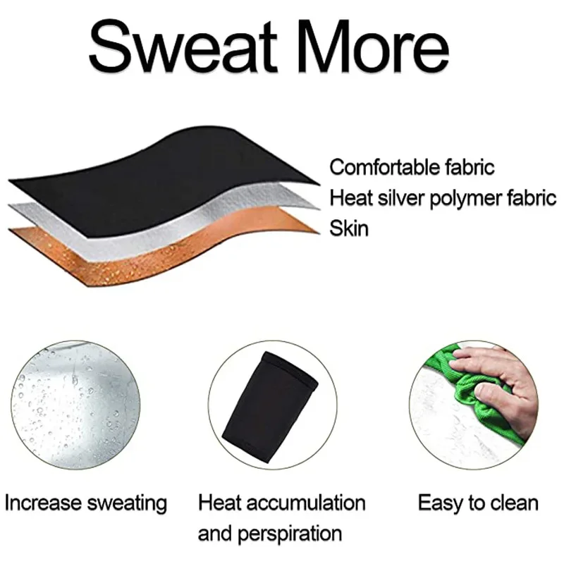 1 Paar Arm-Schlankheits-Shaper Kompressionswickel Sport-Sauna-Schweißbänder für Gewichtsverlust Damen Workout Fitness Arm-Trimmer-Gurt – Detail 5