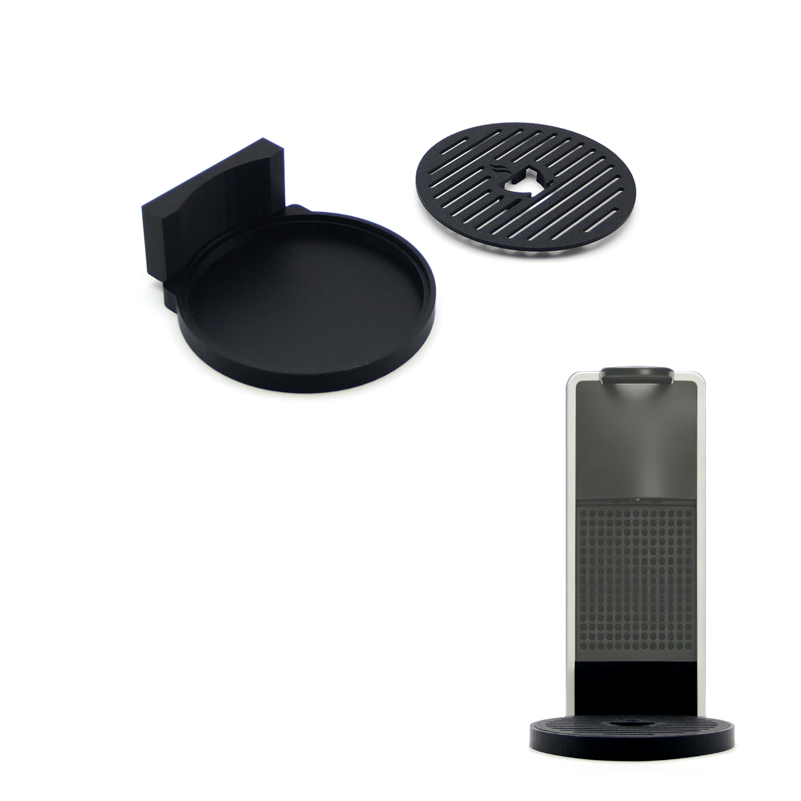Low-profile extended drip tray for Nespresso Essenza Mini coffee machine