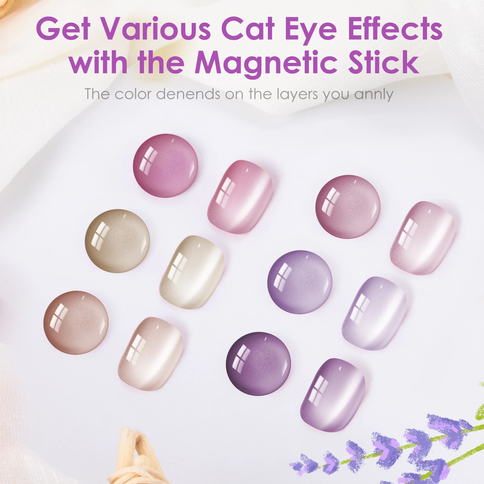 16ml gato olho gel unha polonês conjunto de 6 cores shimmer kit de esmalte magnético com ímã vara nude rosa roxo unha polonês