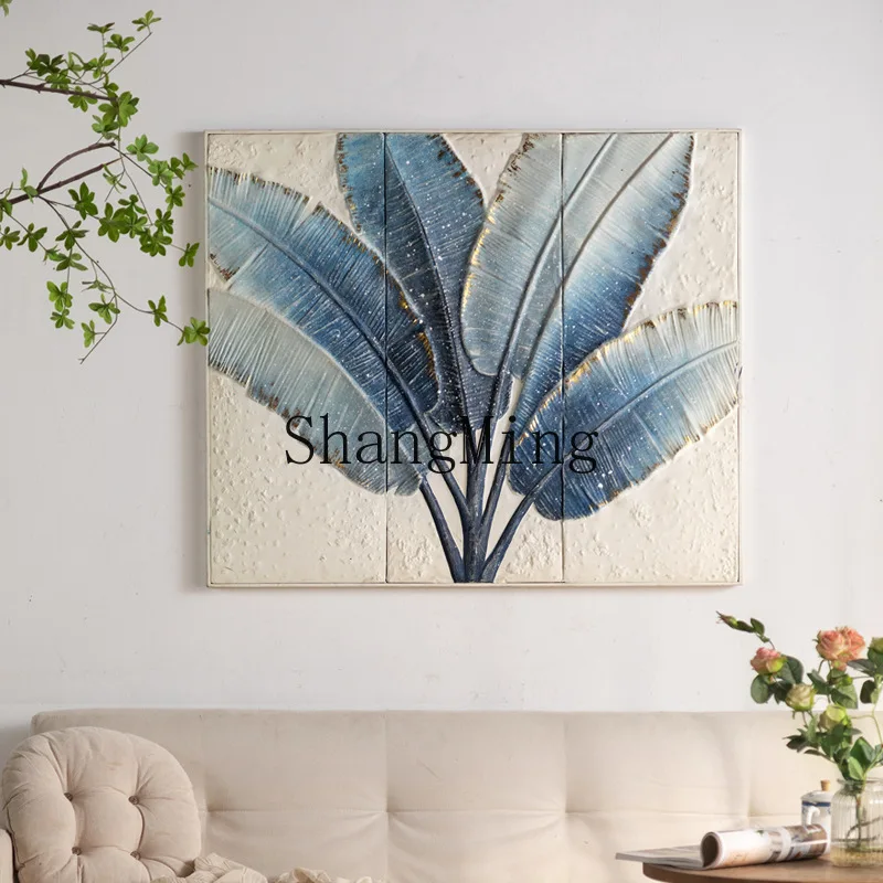 SM  porch bedroom background wall decoration three-dimensional painting wrought iron retro personalized wall decoration