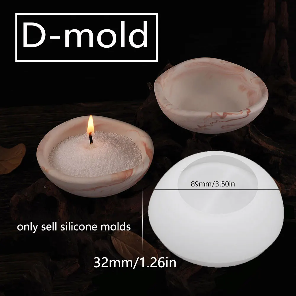 Handle Tray Candle Holder Silicone Mold Tealight Holder Plaster Resin Clay Mold DIY Cement Candlestick Decoration