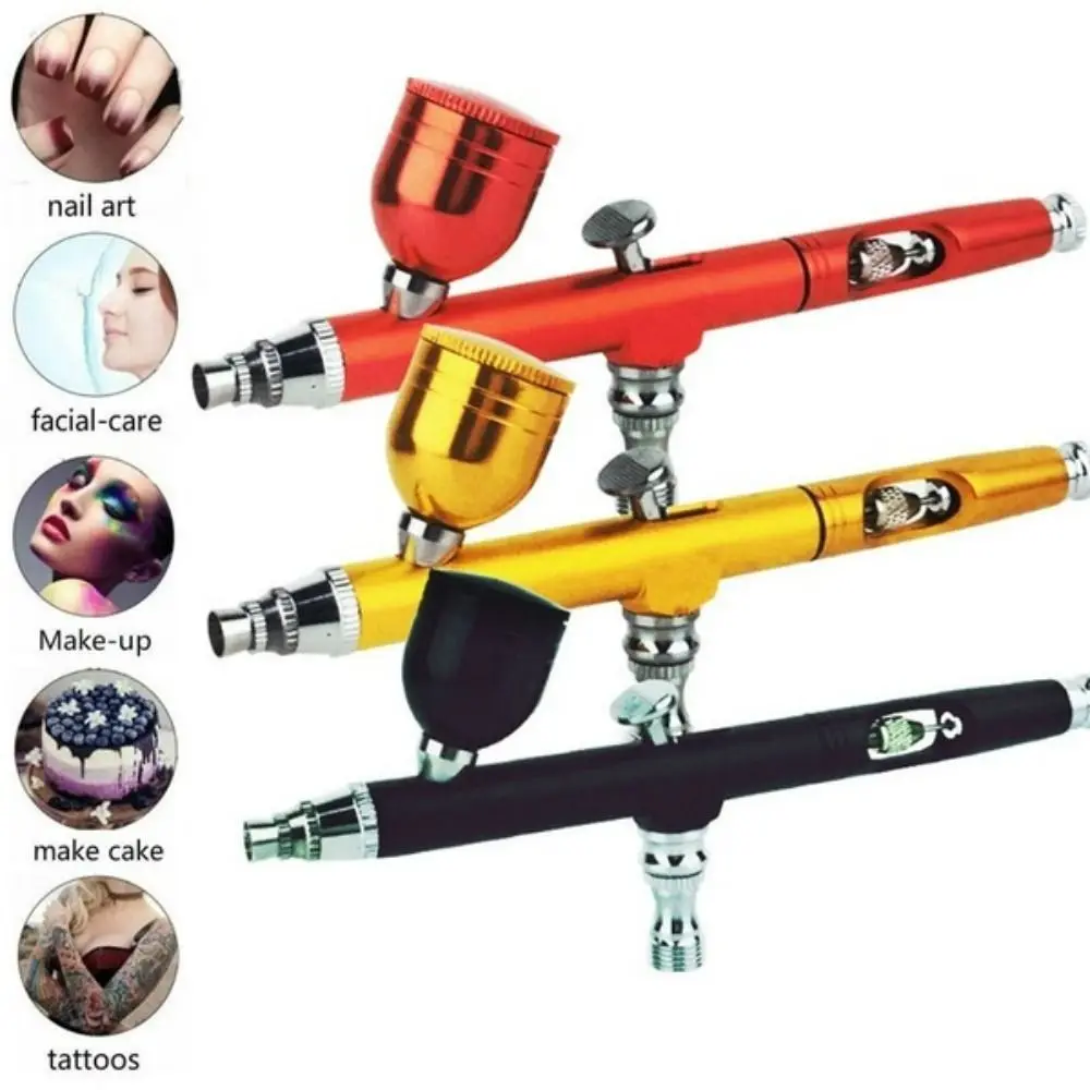 Dual Action Gravity Nail Art Airbrush Kit 0.3mm Durable Nozzle Spray Airbrush Portable Handheld Nail Art Paint Tattoo Tool Set