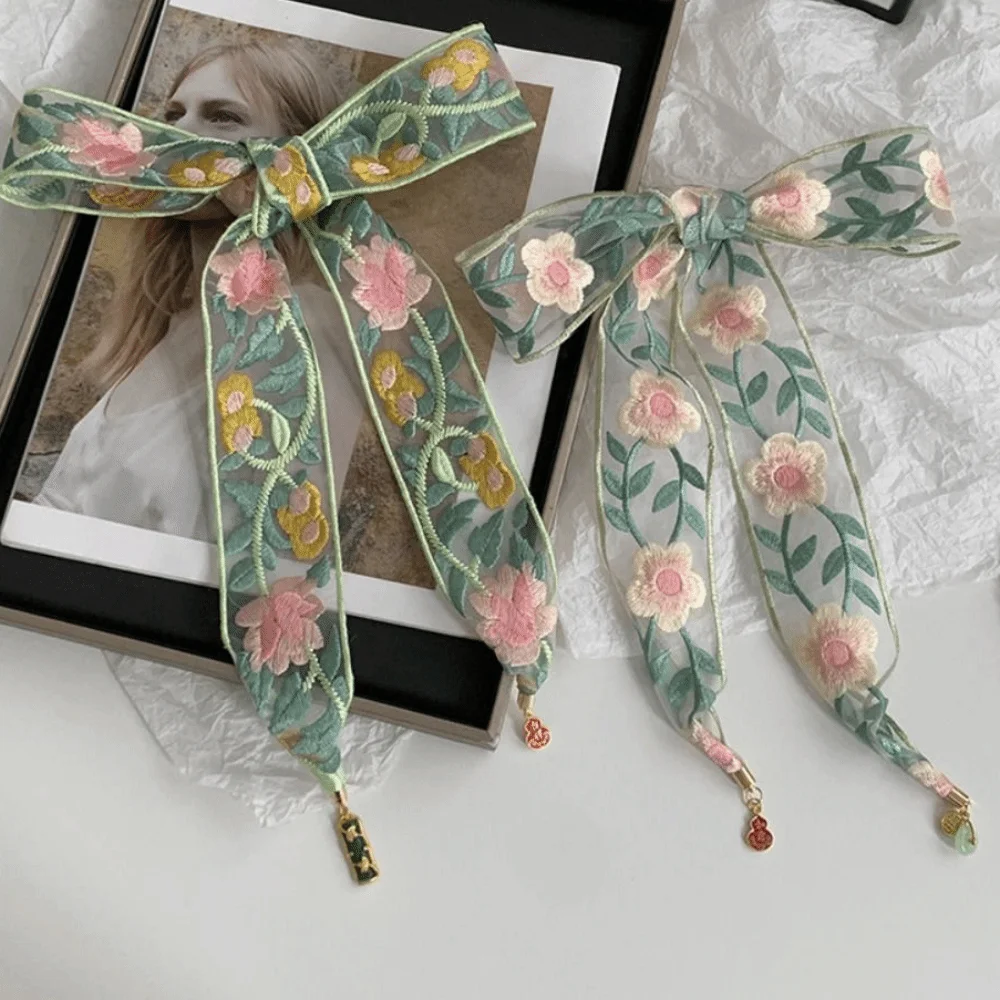 

Ретро милый кружевной шарф с вышивкой, лента в полоску, шарф, повязка на голову, украшение для одевания, шарф с цветочным принтом, головной платок