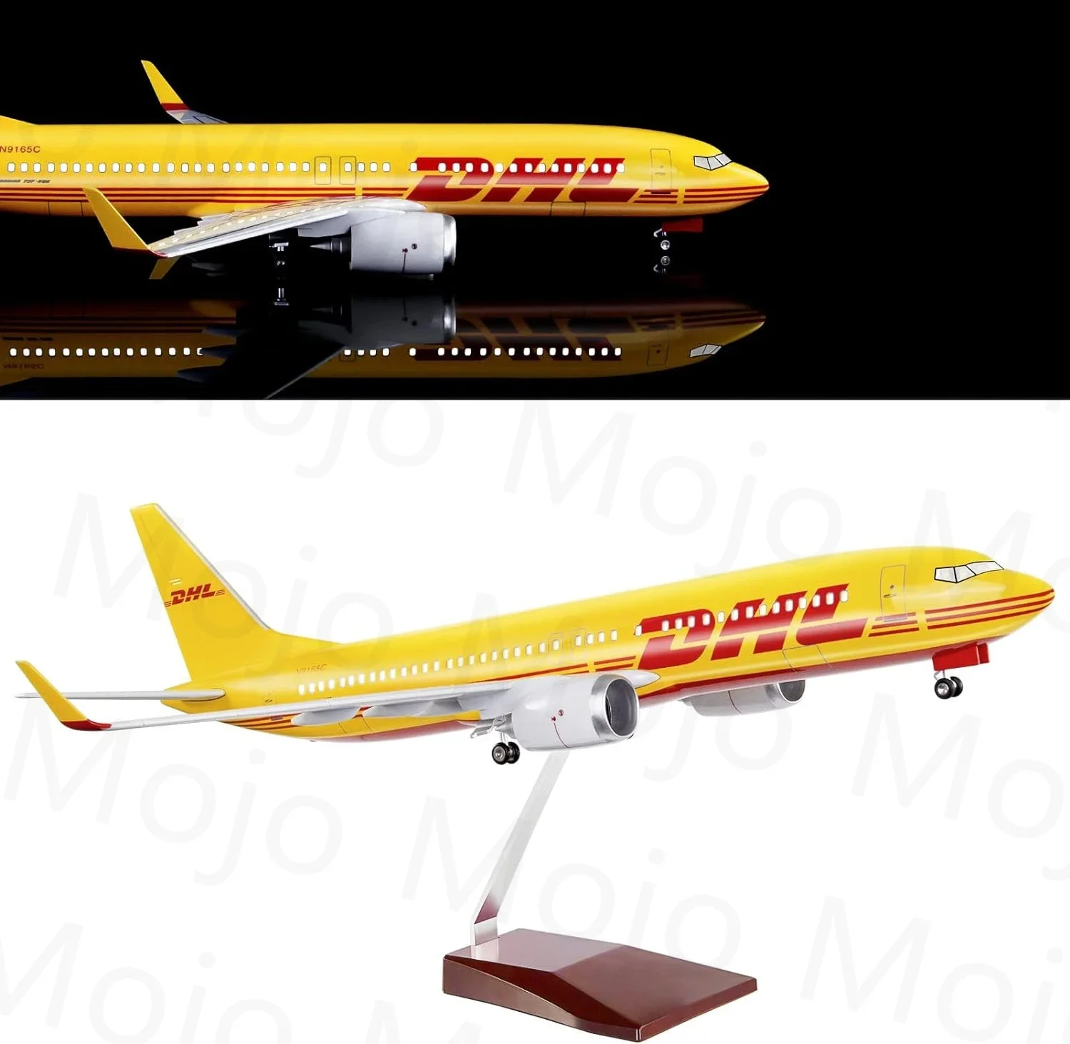 1:85 스케일 B737 모델 DHL Cargo Express 47CM 항공사 기본 랜딩 기어 포함 항공기 수지 비행기 모델 컬렉션