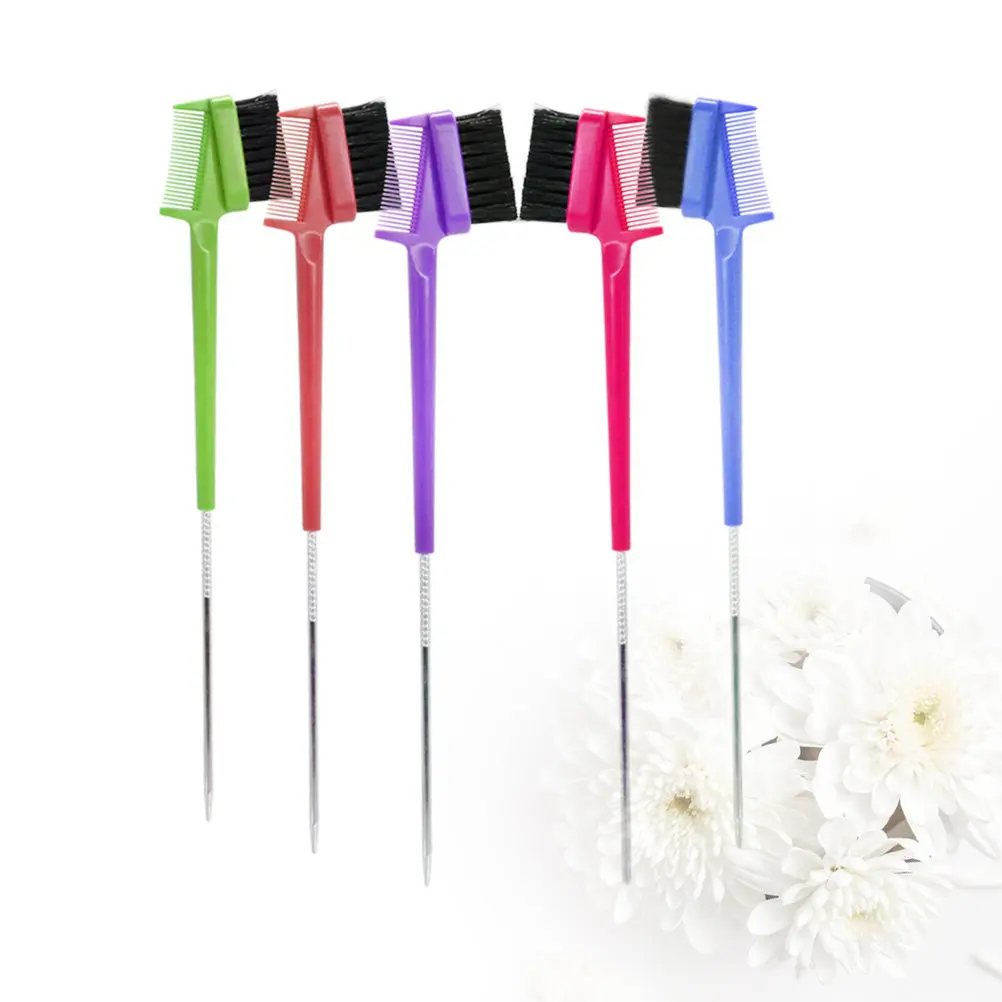 

5Pcs Premium ABS PP Steel Brow Combs for Eyebrow Shaping Smooth Comfort Handle Professional Salon Home Use Makeup Tools Eyebrow