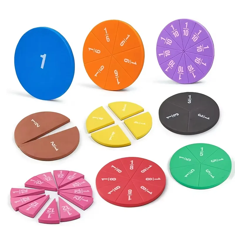 EVA Fraction Math Manipulatives Manipulatives for Kids Round Fraction Teaching Tool Early Math Development For Children Supplies
