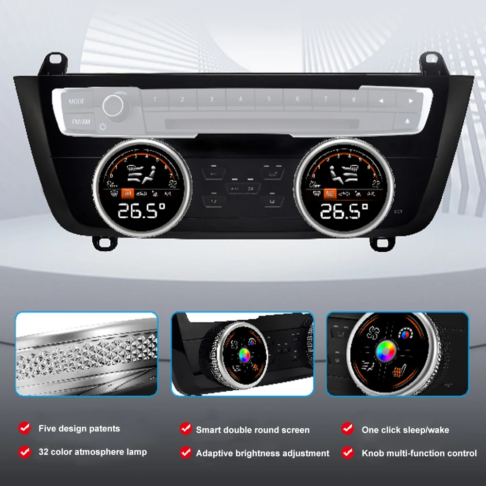 Car Dual Twist Air Conditioning Screen for 3 Series 2013-2019 Refresh Temperature Control Air Conditioner Control Panel