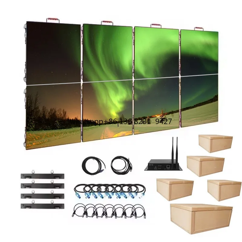 高輝度 P3.91 屋外レンタル LED ディスプレイ 8 個 500*500mm 必要な付属品が付属