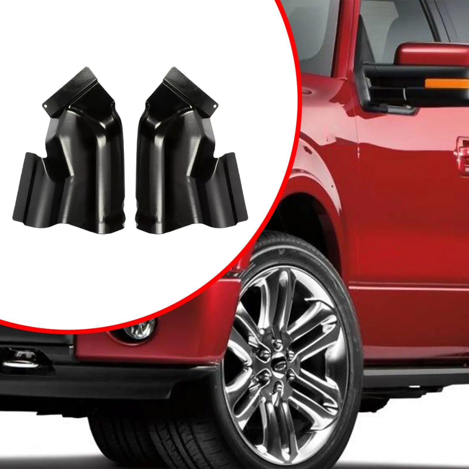 Pickup Truck Cab Corners Set Professional Easy Installation Accessory Left and Right Black for Ford F-150 2004-2008 4 Door