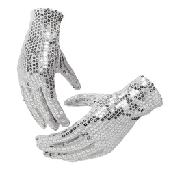 Sequins Stage Performance Props Gloves Adult Halloween Cosplay Dancing Show Fashion Personality Hip Hop Women Men