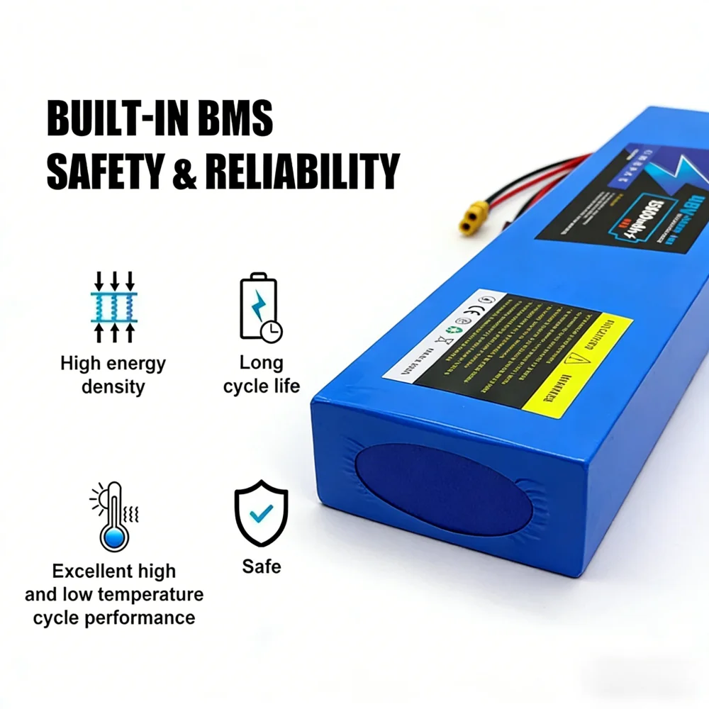 

Литий-ионный аккумуляторный блок 13S4P 48В 15000мАч 250Вт-1000Вт для замены батареи самокатов Kugoo M4/M4Pro/M5/M5Pro с BMS