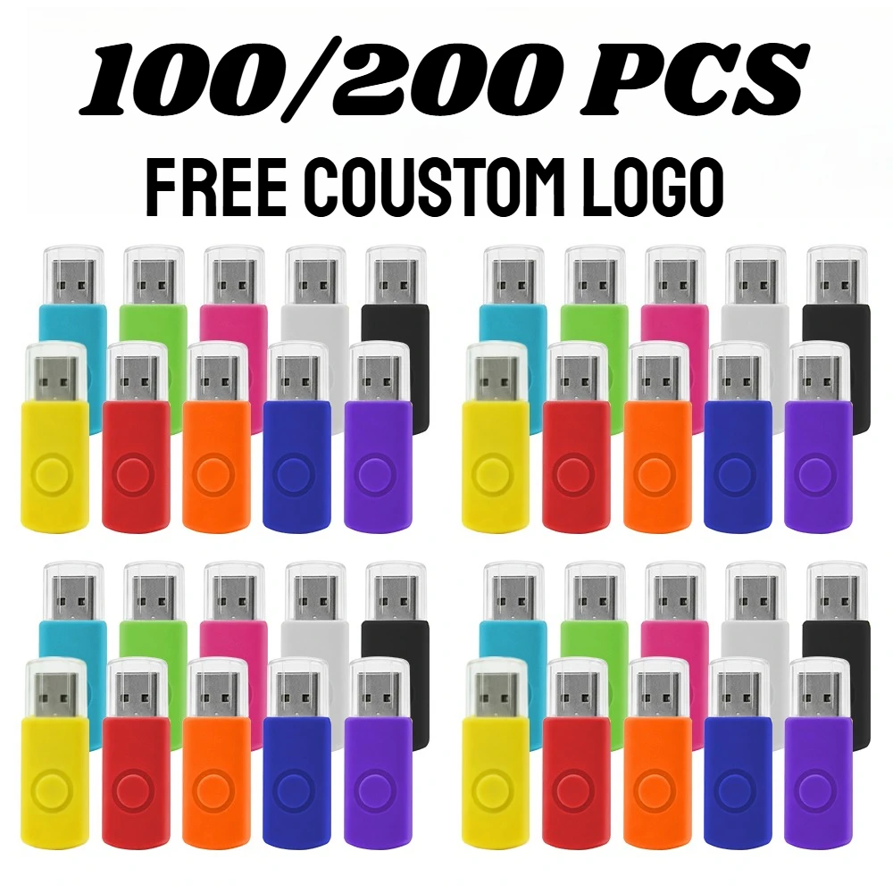100/200PCS custom Pen Drive1GB 2GB 4GB 8GB 16GB 32GB 64GB High Quality Usb Stick2. 0 memoria stick memory Flash Drive Pendrive
