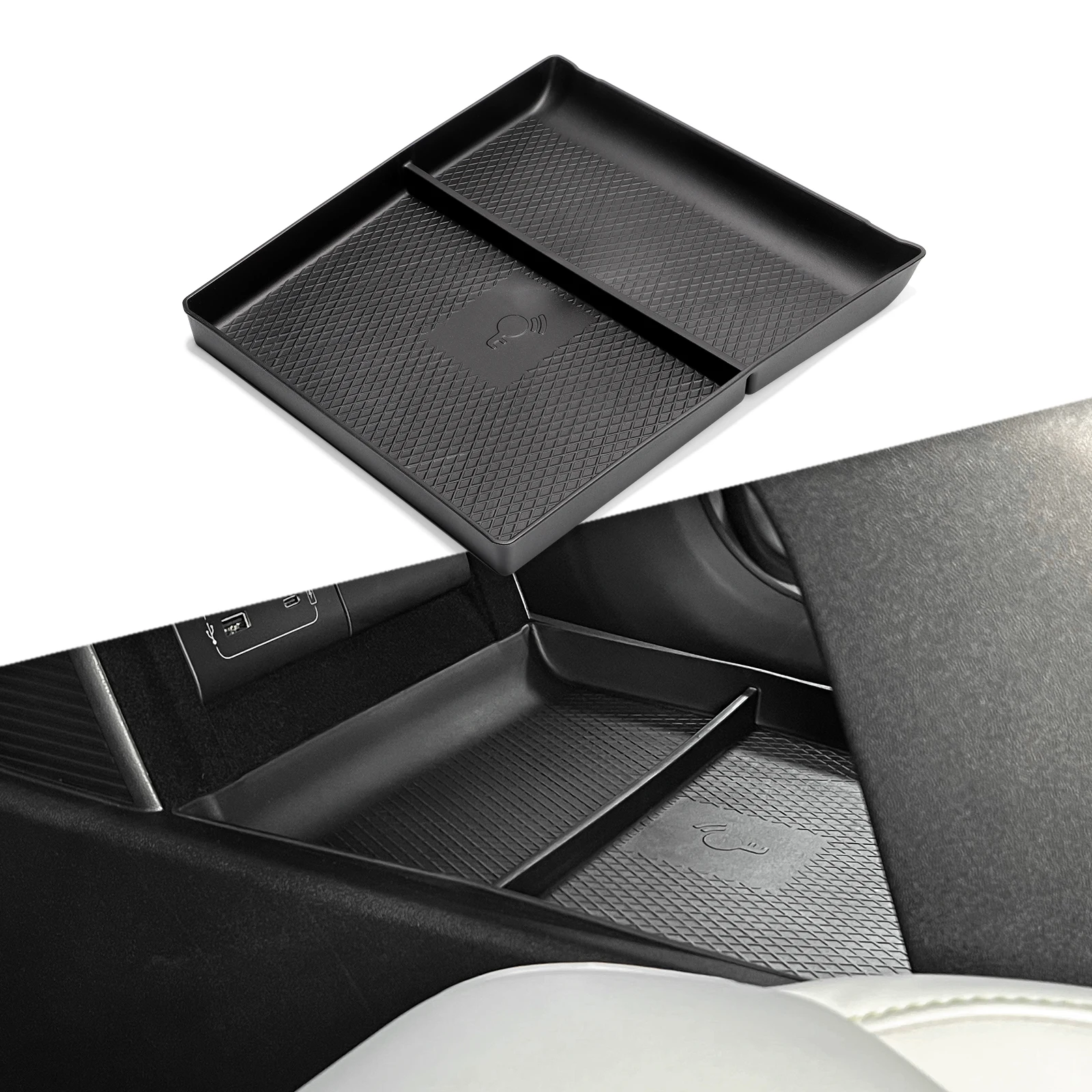 for Xpeng G6 2023 2024 Center Console Storage Box Car Central Lower Layer Tray TPE Organizer Accessories Tidying