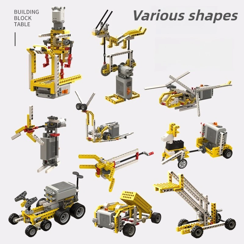 Bloques de construcción de educación científica, Robot de programación, rompecabezas para niños, bloques de construcción de ensamblaje, bloques de juguete para niños con Motor de potencia