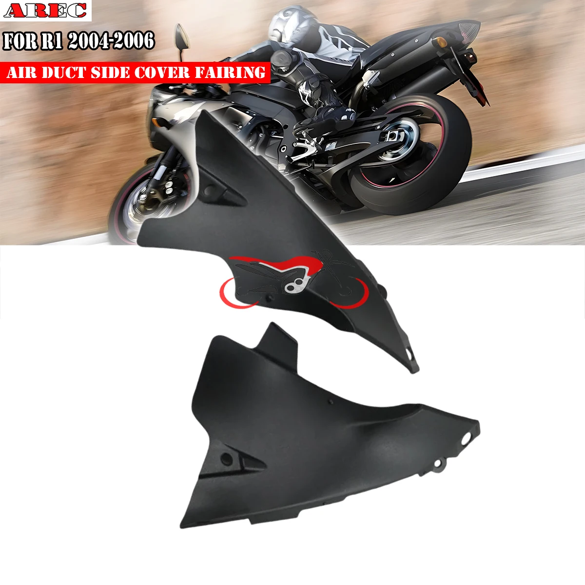 لياماها YZF R1 2004 2005 2006 YZF-R1 دراجة نارية ماتي الأسود أنابيب الهواء الجانب غطاء هدية صندوق استراحة الهواء غطاء #1
