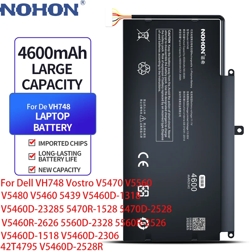 

NOHON VH748 For Dell De Vostro V5470 V5560 V5480 V5460 5439 V5460R-2628 5560D-1528 5560D V5460D-1618 V5460D-2426 Laptop Battery