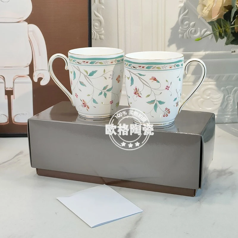 

Luxury - Style Bone China Mugs for Home Use Couple or Girlfriend Mug Sets Ideal for Gift - Giving