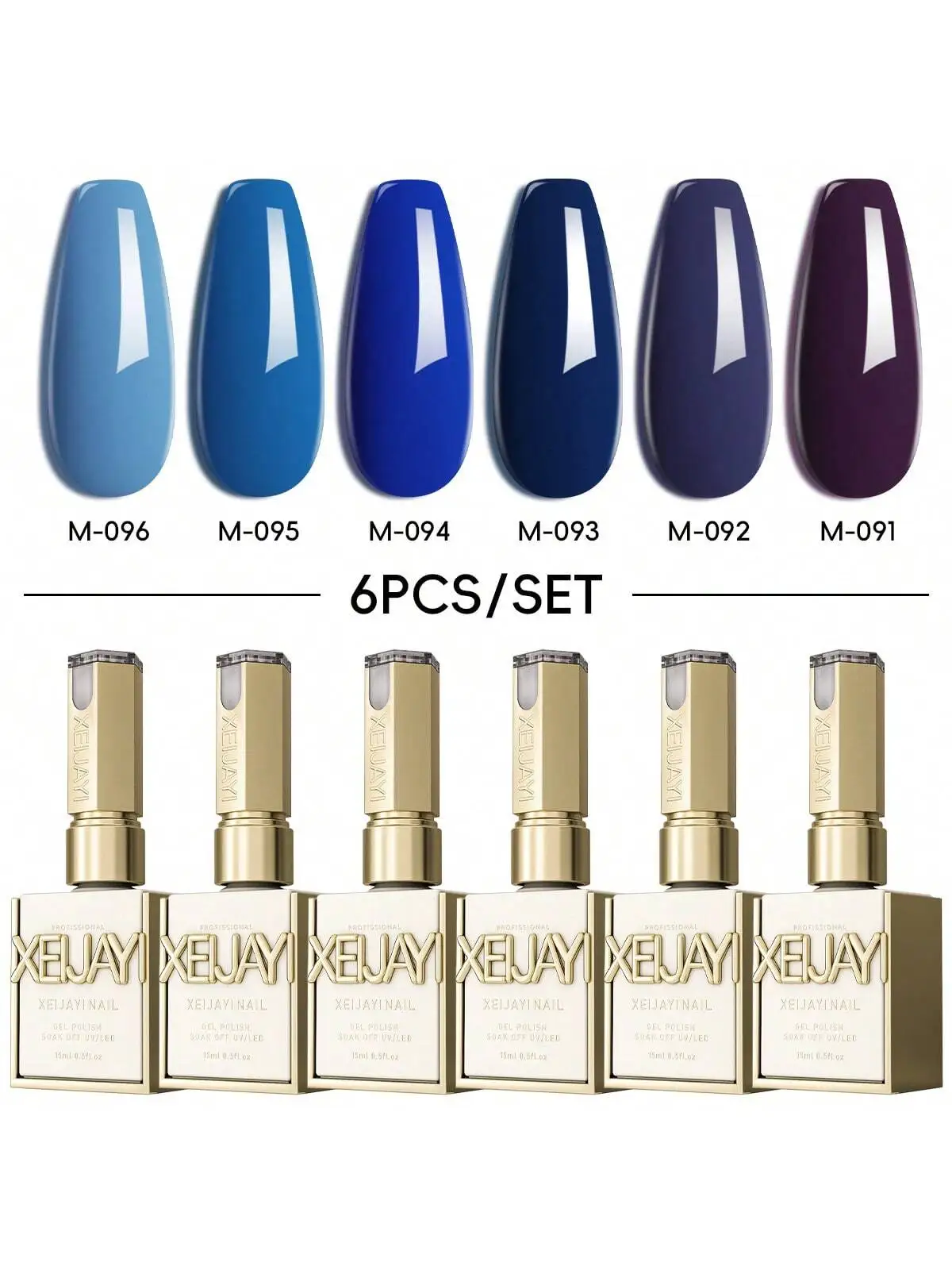

2025 Новый 6-цветный набор геля для ногтей синего и фиолетового цвета — осветляющий набор УФ/светодиодного гель-лака для маникюрных салонов