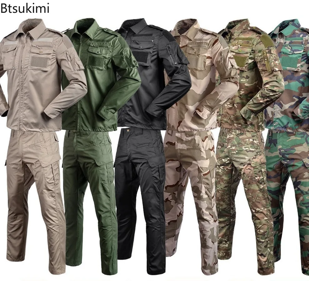 Tactical Camouflage Uniform Outdoor Airsoft Combat Wear-resistant Men's Clothing BDU Camo Hunting Suit Training Shirt and Pants