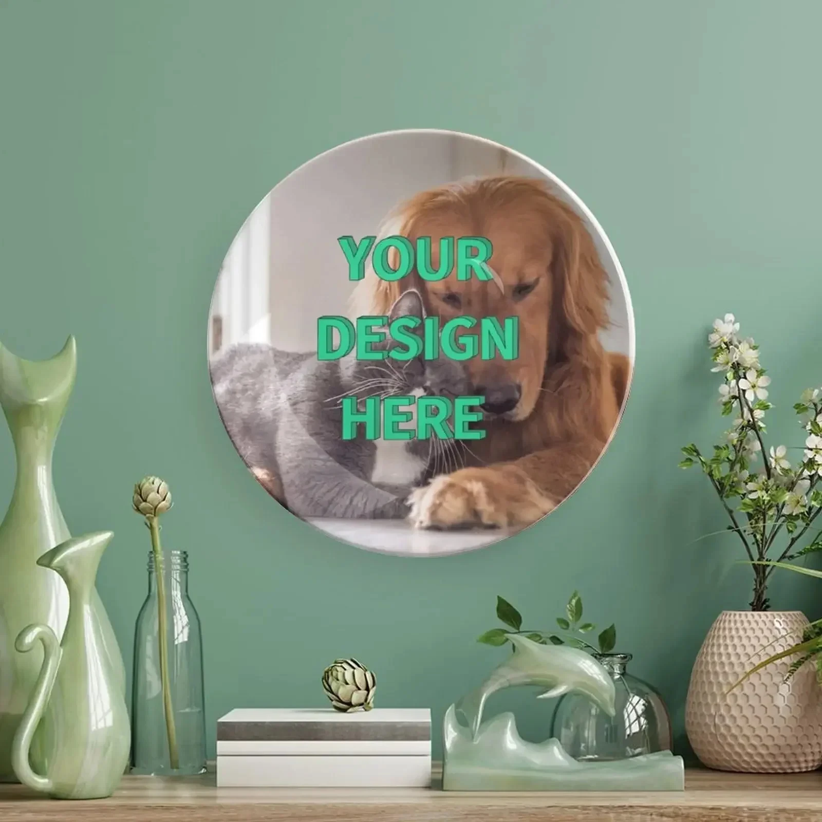 Personalized Custom Ceramic Plate with Stand Decorative Platter Porcelain Plates Wall-Hanging Beautiful Ornaments Home/Room/Bar