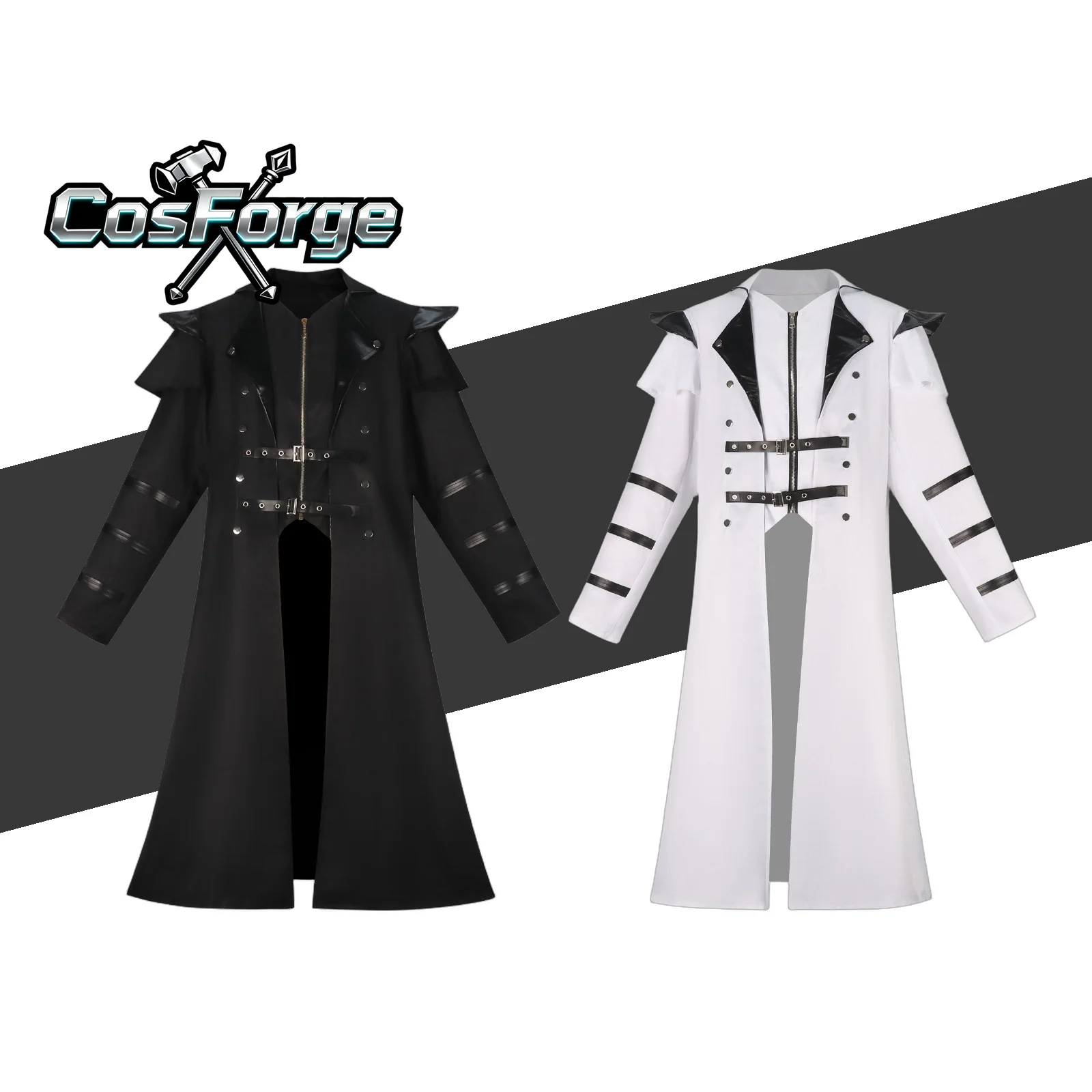 

Men's Steampunk Victorian Tailcoat Cosplay Costume - Vintage Medieval Gothic Double Breasted Trench Coat Halloween
