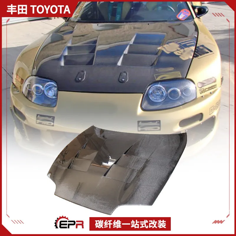 SAAR متوافق مع غطاء المحرك الأمامي من ألياف الكربون Toyota Supra Demon King المعدل MK4 JZA80