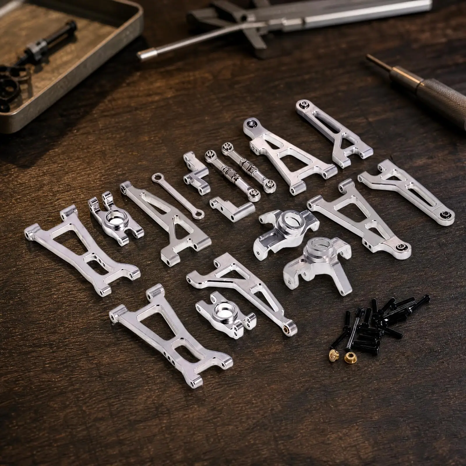 MJX 16207 Metal Upgrade Kit Rigid 1/16 RC Car Shock Absorber Arm Set Easy To