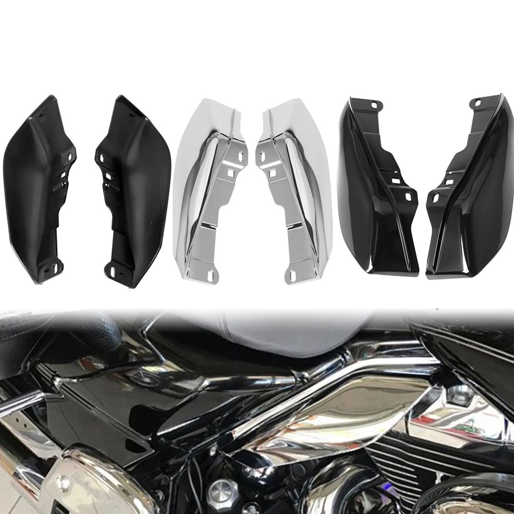 For Harley Touring Street Glide FLHX 2009-2016 2015 2014 2013 2012 11 Motorcycle Chrome Heat Shield Mid-Frame Air Deflector Trim