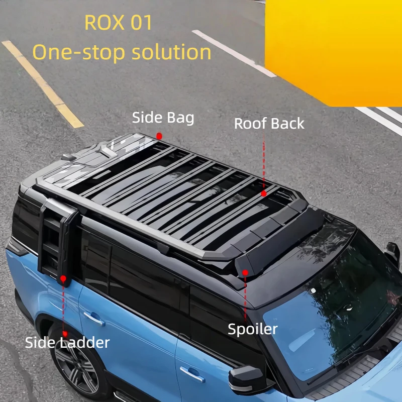 

For Rox 01 Aluminum Alloy Side Bag Platform Ladder Performance Parts for Off-Road Appearance Modification Roof Rack Frame